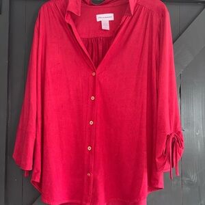 Alfred‎ Dunner Vibrant Red Blouse